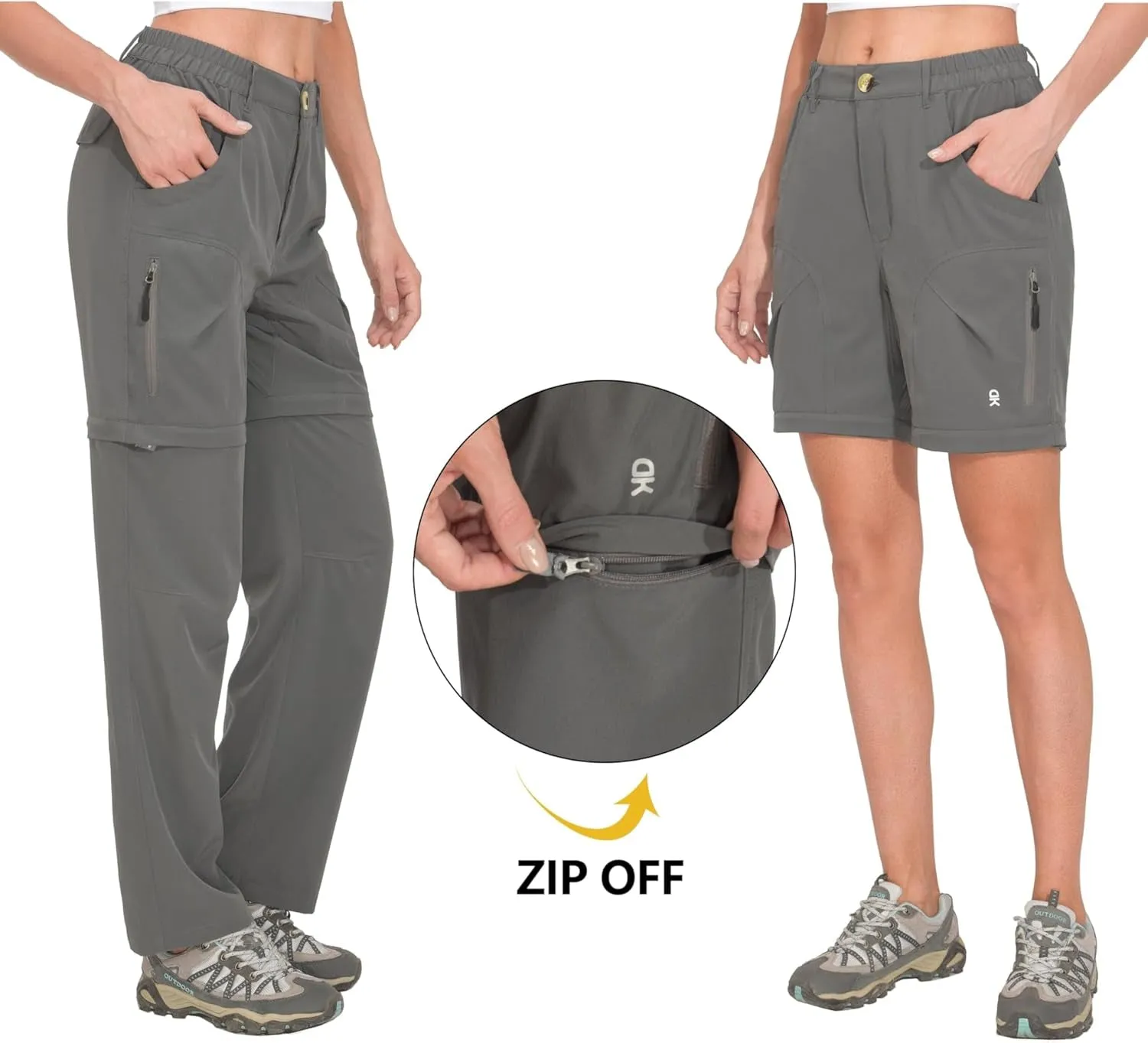 Women's Hiking Zip off Pants Quick Dry Convertible