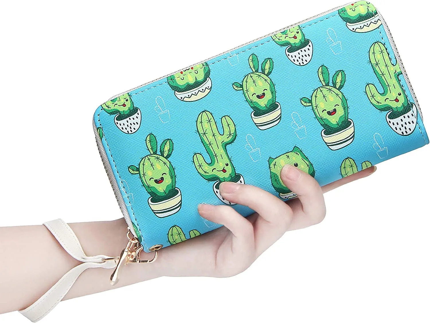 Women’s Printed Zip Around Wallet Phone Clutch Purse Card Holder Organizer