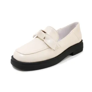 Women's Solid Color Round Toe Knot Slip on Flats Shoes