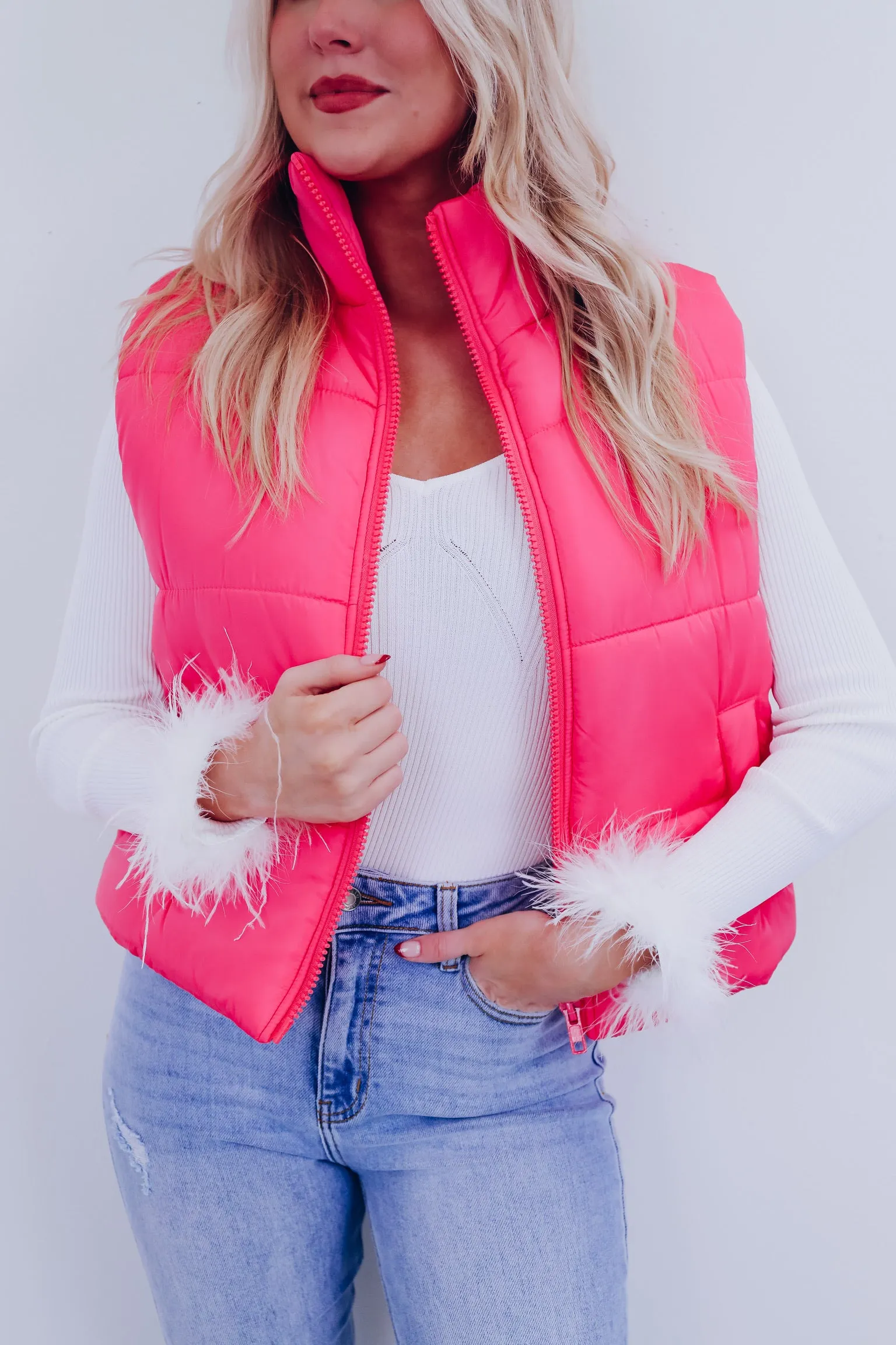 Wonderfully Essential Puffer Vest - Pink