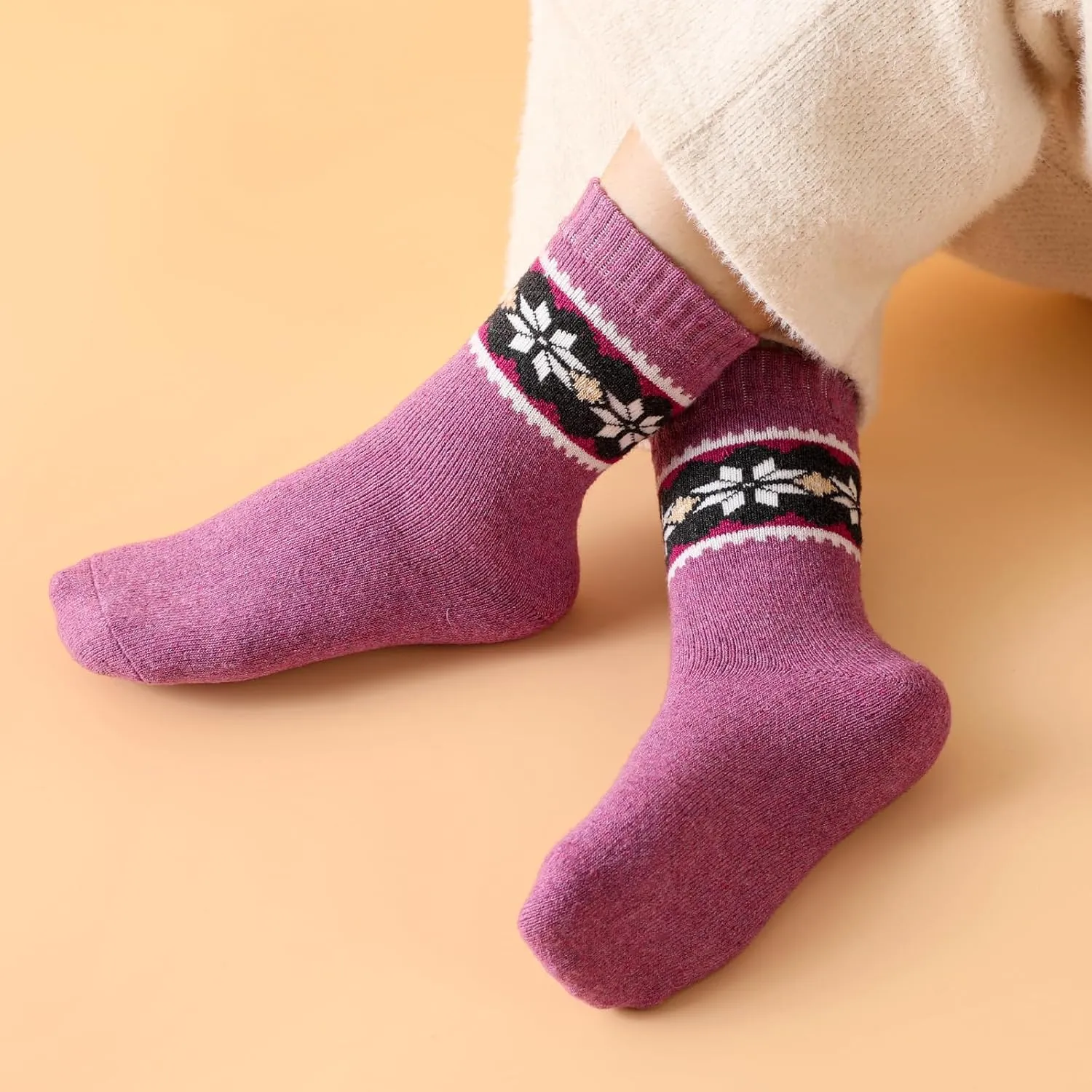 Wool Socks – Cozy, Warm, Thick Knit Socks for Women & Men, 2 Sets