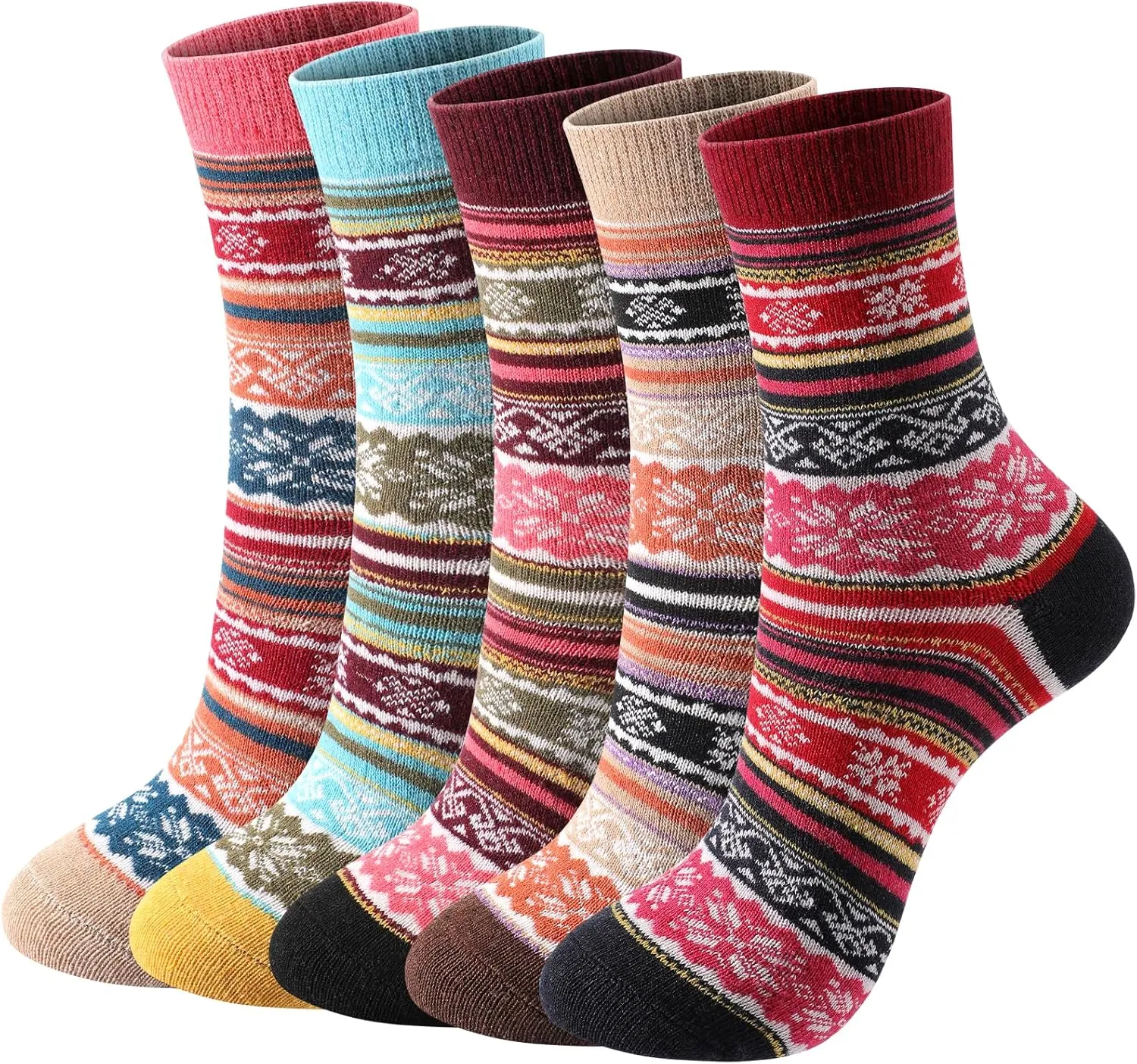 Wool Socks – Cozy, Warm, Thick Knit Socks for Women & Men, 2 Sets