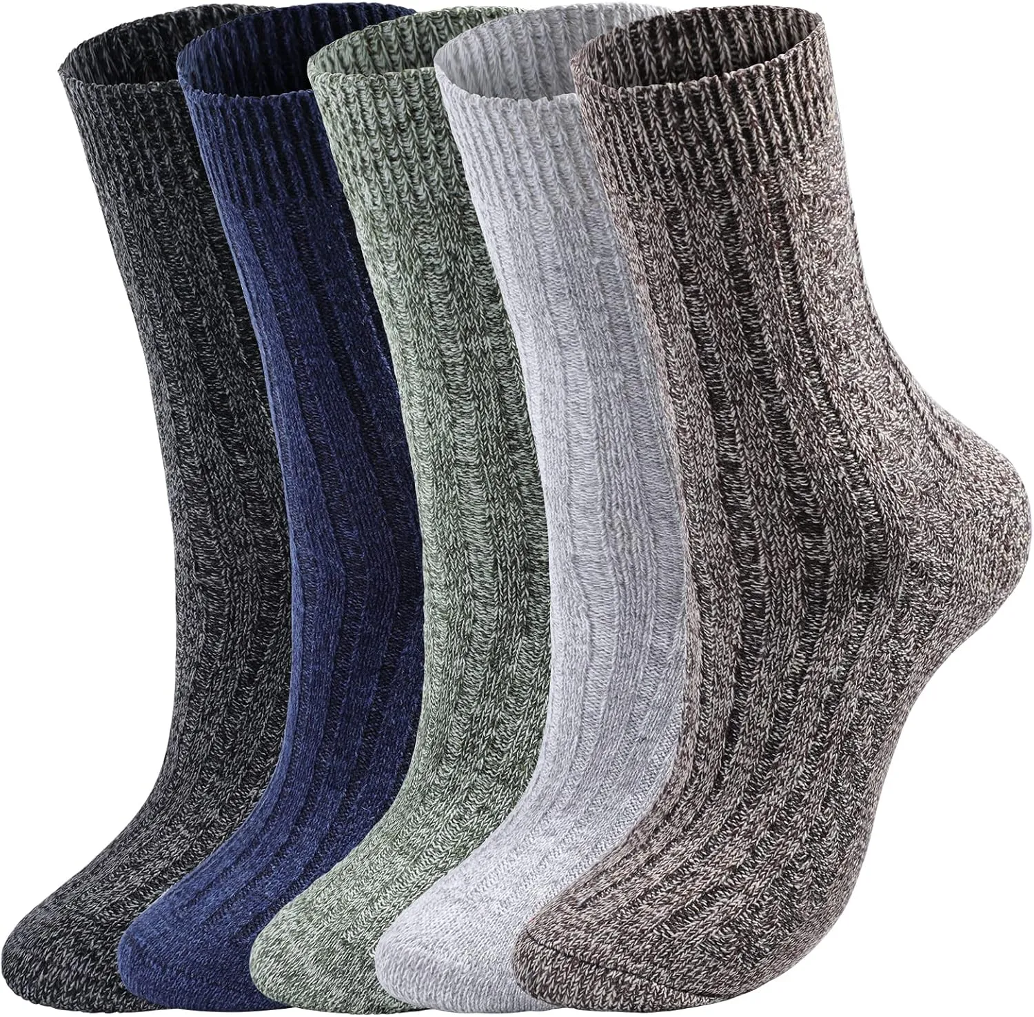 Wool Socks – Cozy, Warm, Thick Knit Socks for Women & Men, 2 Sets