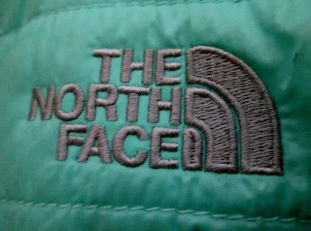 Youth Girls THE NORTH FACE Reversible JACKET Puffer Coat L 14/16  GRAY MINT BLUE