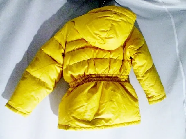 Youth Kids Girls HANNA OUTDOOR Ski Snow Puffer JACKET Coat Hood 8-10 YELLOW