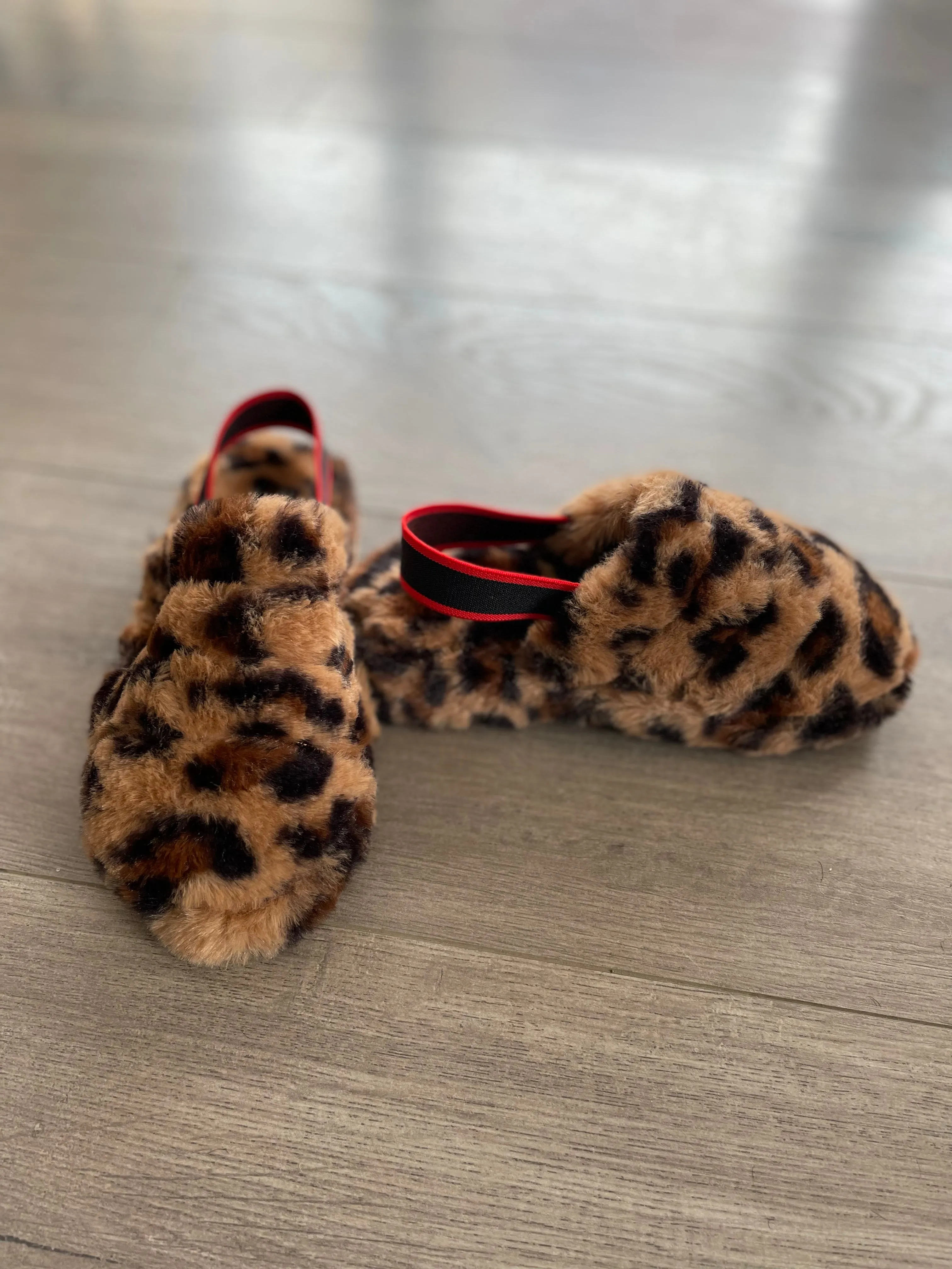 Youth Leopard Furry Slip-on Shoes