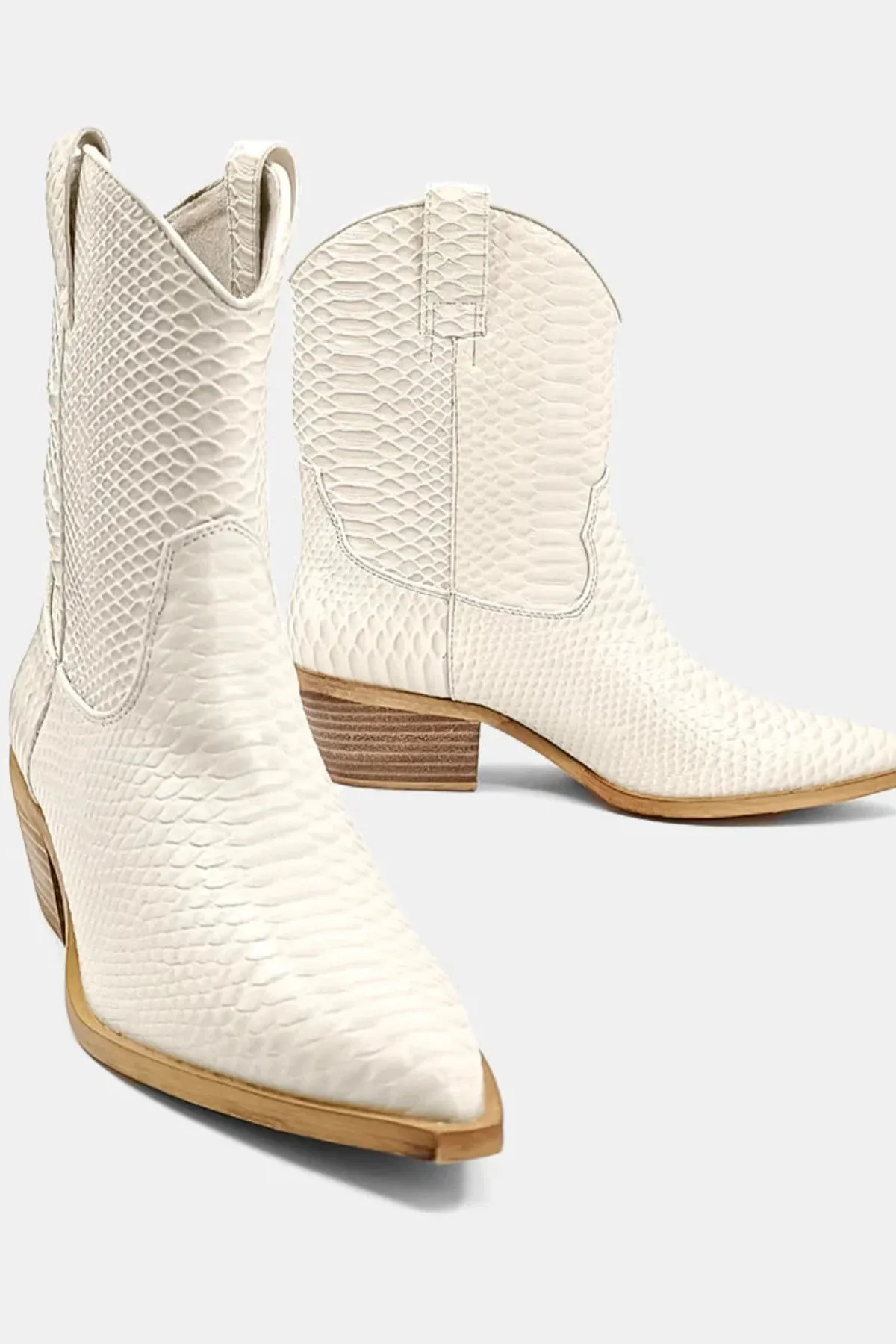 Zou Zou Western Boots - Bone Snake